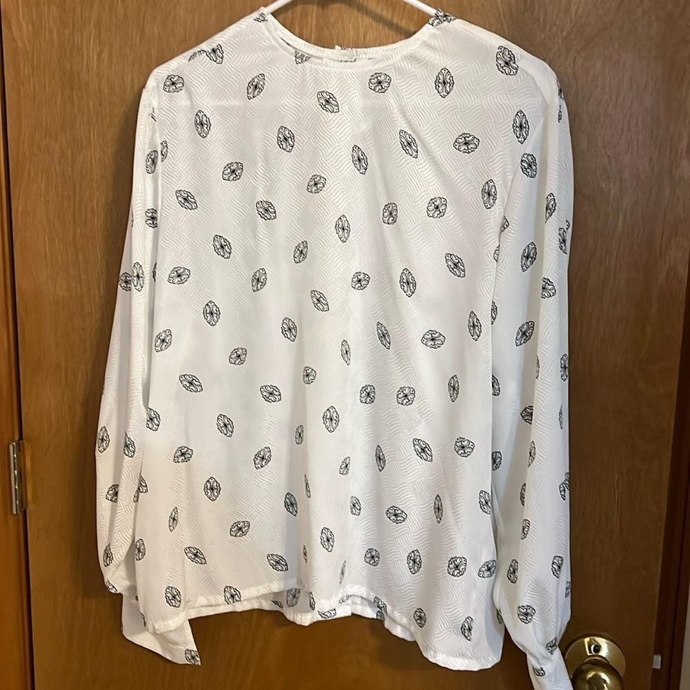 Vintage Pendleton Miss Sophisticates White Slinky Blouse Size 14